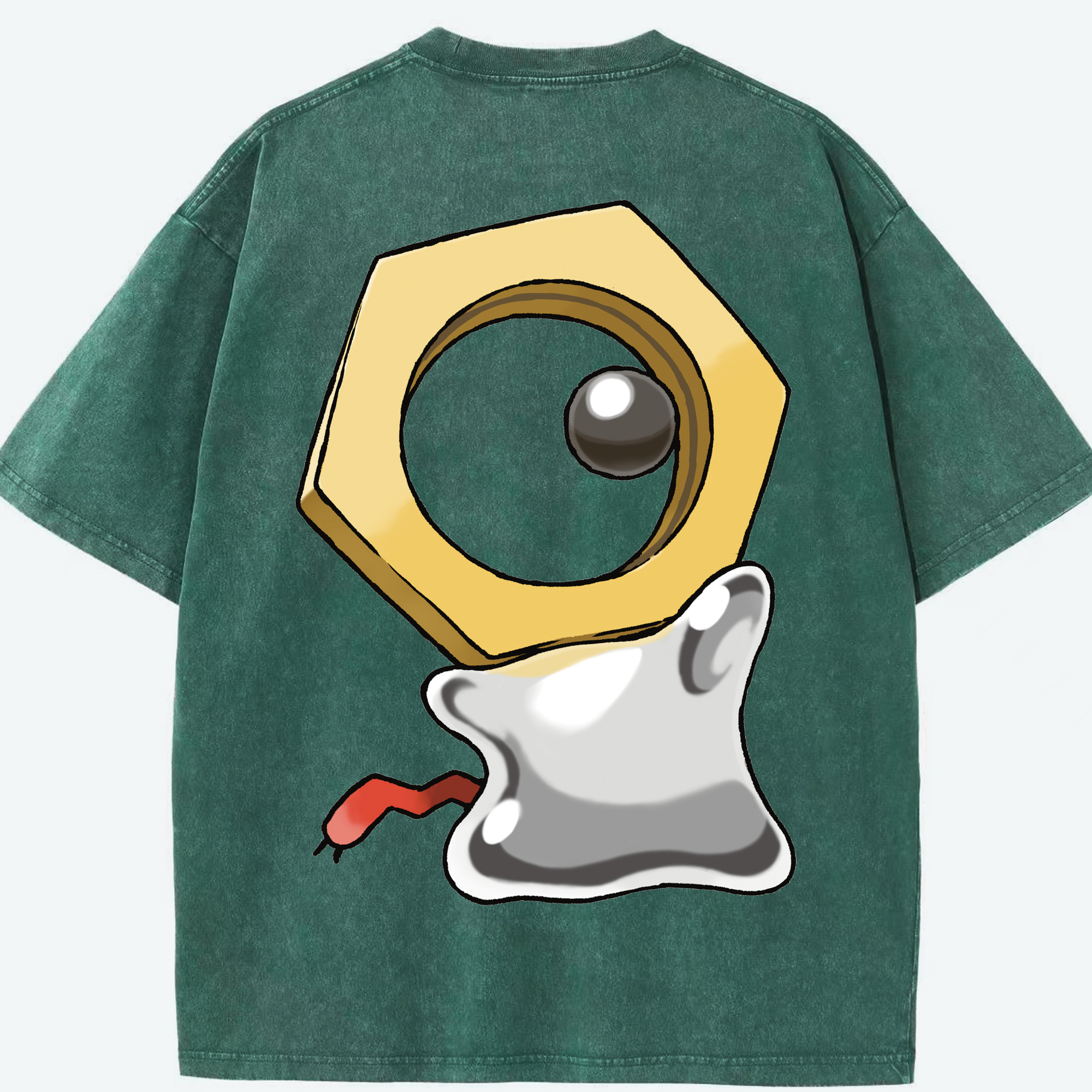 （画像用） ポケットモンスター Pokémon 綿100% ヴィンテージ風 半袖Tシャツ（背面プリント）